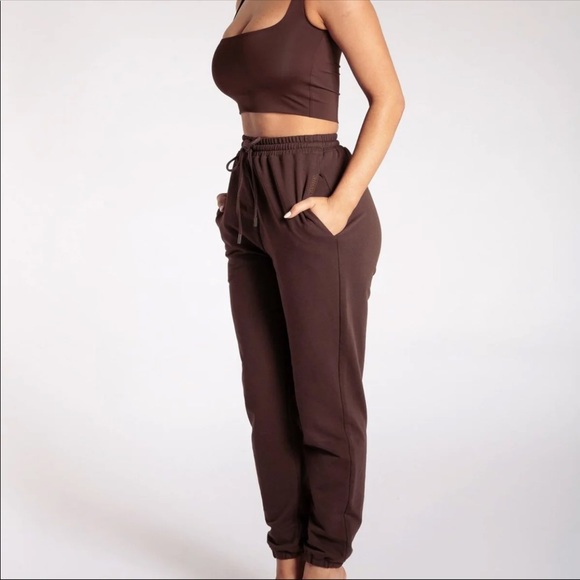 Meshki Sylvia Loopback Joggers Chocolate Brown - Picture 7 of 8